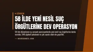 58 İlde Yeni Nesil Suç Örgütlerine Dev Operasyon
