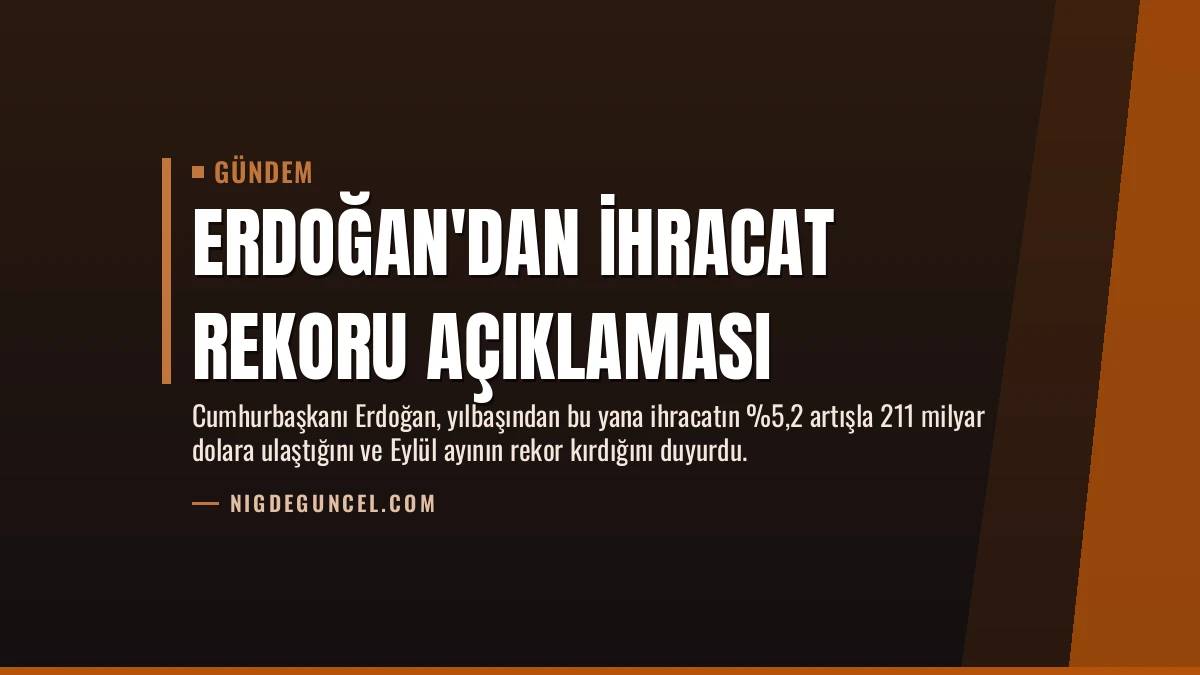 Erdoğan’dan İhracat Rekoru Açıklaması