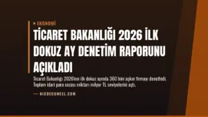 Ticaret Bakanlığı 2026 İlk Dokuz Ay Denetim Raporunu Açıkladı