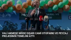 Vali Akmeşe Niğde Dışarı Cami Otoparkı ve Peyzaj Projesinin Temelini Attı